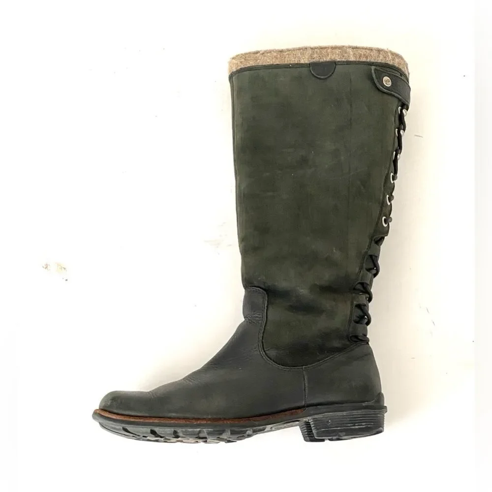 UGG Women’s Smithfield tall suede leather lace-up winter riding boots Sz 7.5